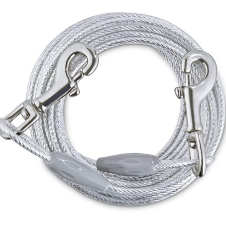 Petco Reflective Dog Tie Out Cable, 30-ft, Large, Silver