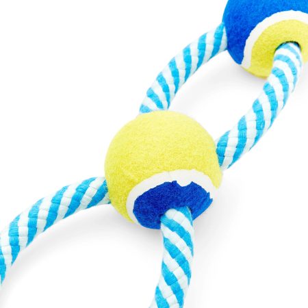 Petco Tennis Ball & Blue Rope Dog Toy, Large