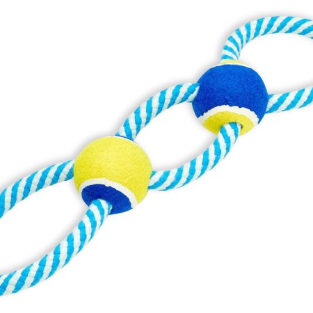 Petco Tennis Ball & Blue Rope Dog Toy, Large