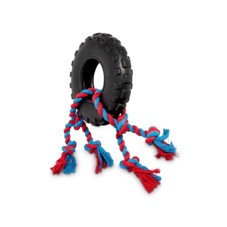 Petco Toss & Tug Tire Dual Rope Dog Toy, 8-in