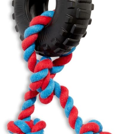 Petco Toss & Tug Tire Rope Dog Toy, Extra Small, 3.5-in