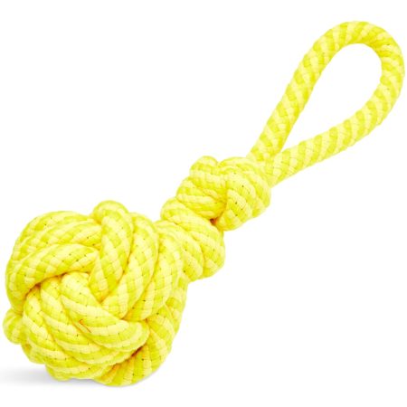 Petco Yellow Monkey Fist Rope Dog Toy, Medium