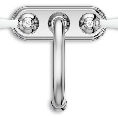 Pfister Henlow Double Handle High Arc 4-in Centerset Bathroom Sink Faucet, Push & Seal™ Drain, Polished Chrome