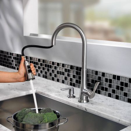 Pfister Mystique Single Handle Pull Down Kitchen Faucet, Stainless Steel