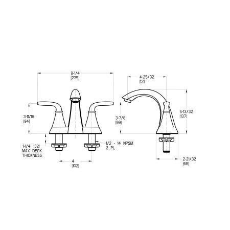 Pfister Pasadena Double Handle 4-in Centerset Bathroom Sink Faucet, WaterSense® Certified, Chrome