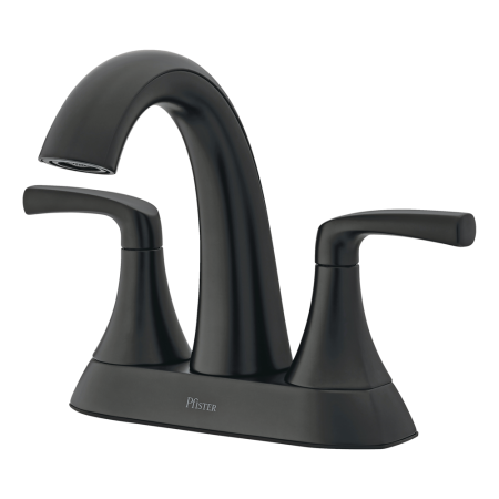 Pfister Rancho Double Handle 4-in Centerset Bathroom Sink Faucet Push & Seal™ Drain, WaterSense® Certified, Matte Black