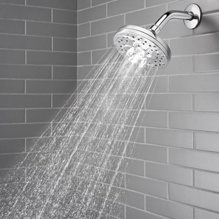 Pfister Thermoforce 6-Setting Fixed Wall Mount Spray Shower Head, WaterSense® Certified, Chrome