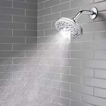 Pfister Thermoforce 6-Setting Fixed Wall Mount Spray Shower Head, WaterSense® Certified, Chrome