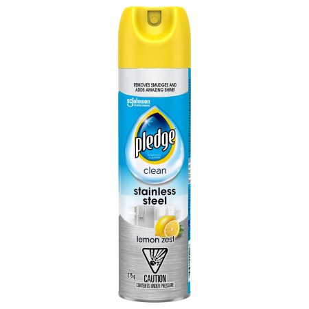 Pledge Stainless Steel Cleaner Spray, Lemon Scent, 275-g