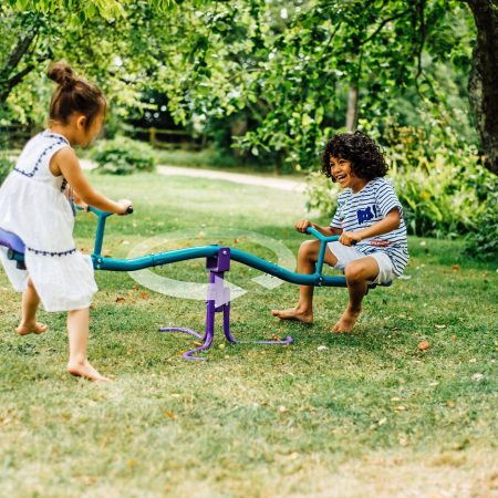 Plum® Outdoor 360° Rotating Metal See Saw with Rust Protection, Kids Ages 3+