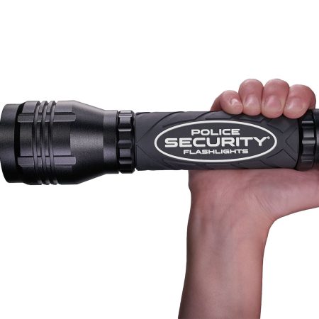 Police Security Flashlight ,1800 Lumens Durable & Waterproof, Batteries Included, Black