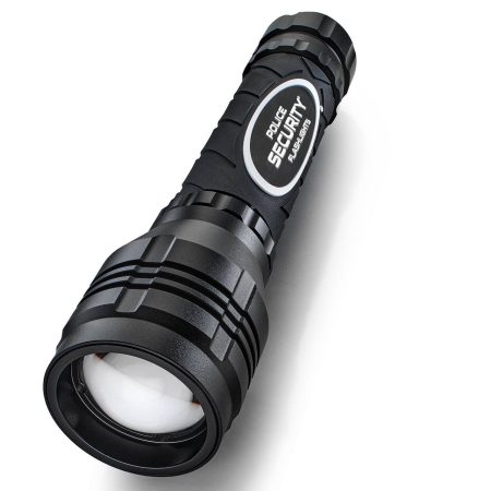 Police Security Flashlight ,1800 Lumens Durable & Waterproof, Batteries Included, Black