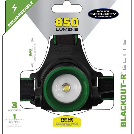 Police Security Blackout 850 Lumen Rechargeable LED Headlamp