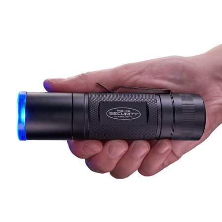 Police Security 500 Lumens Waterproof Aluminum Storm Handheld Flashlight, Batteries Included, Black