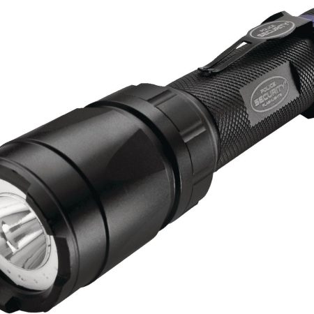 Police Security Trac Tact 280 Lumens Aluminum Handheld LED Flashlight with 5 Modes, Batteries Included, Black