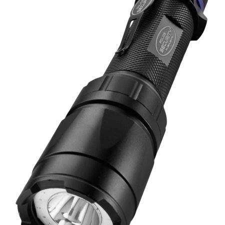 Police Security Trac Tact 280 Lumens Aluminum Handheld LED Flashlight with 5 Modes, Batteries Included, Black