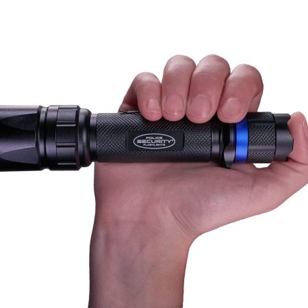 Police Security Trac Tact 280 Lumens Aluminum Handheld LED Flashlight with 5 Modes, Batteries Included, Black