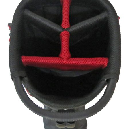 PowerBilt Century V2 5-Way Golf Cart Bag, Lightweight, Black/Red