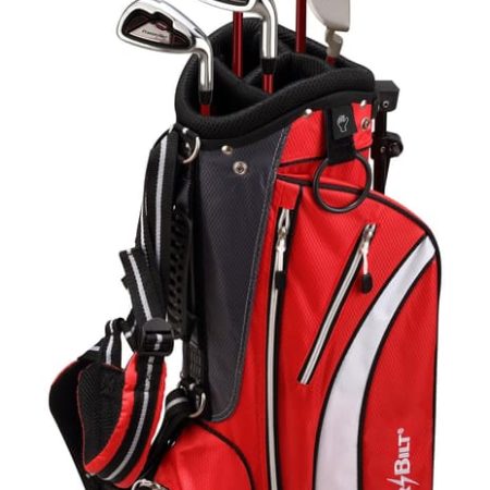 PowerBilt Junior Tour Golf Club Set, Lightweight, For Ages 9-12, Left-Hand, Red