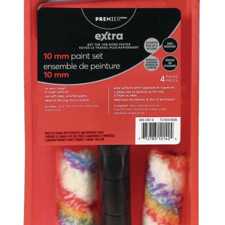 Premier Extra Mini Exterior/Interior Paint Roller Set, 4-pc, 10-mm