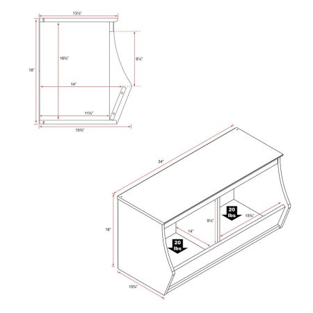 Prepac 4-Bin Monterey Stacked Storage Cubby