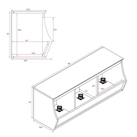 Prepac 6-Bin Monterey Stacked Storage Cubby