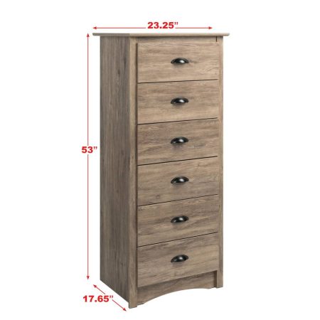 Prepac 6-Drawer Salt Spring Tall Chest