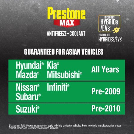 Prestone® MAX  Antifreeze/Coolant - Asian Green -  50/50 Premixed - 3.78L