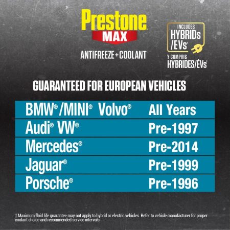 Prestone® MAX  Antifreeze/Coolant - European Teal -  50/50 Premixed - 3.78L