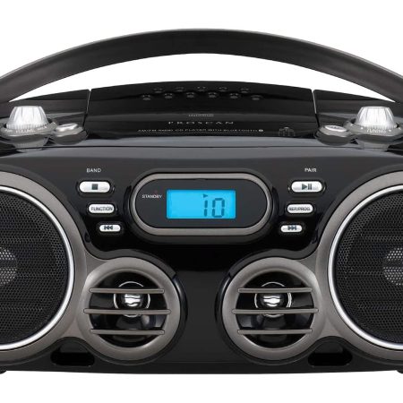 Proscan Portable Wireless Bluetooth CD Player Boombox Stereo w/ AM/FM Radio & AUX-IN