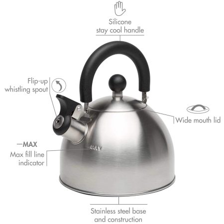 Epoca Stainless Steel Stovetop Kettle, 1.4-L