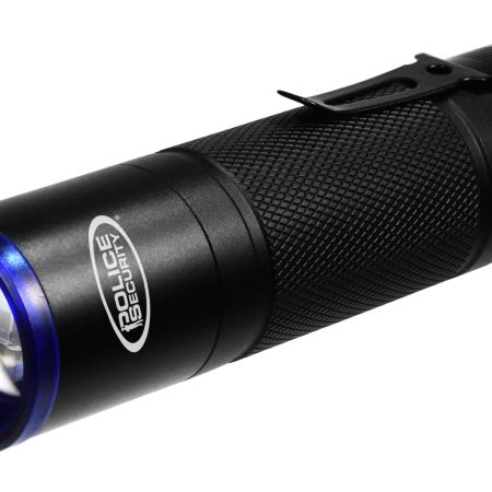 Police Security 500 Lumens Waterproof Aluminum Storm Handheld Flashlight, Batteries Included, Black