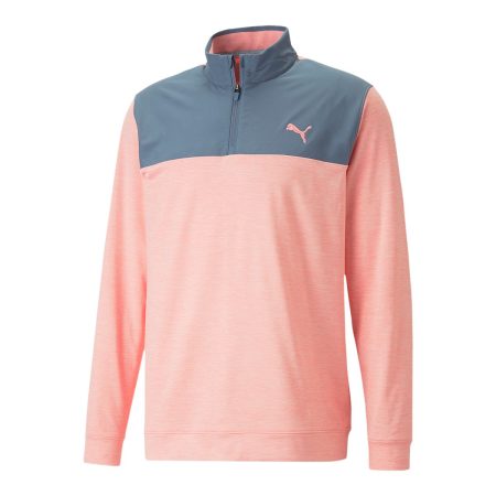 PUMA Men's Cloudspun Colorblock 1/4 Zip Long Sleeve Top