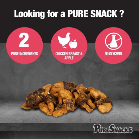 Pure Snacks Air Dried Chicken & Apple Dog Treats, 539-g