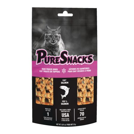 PureSnacks Freeze Dried Wild Salmon Cat Treats, 23-g