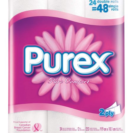 Purex Pure Comfort Double Roll Toilet Paper, 2-ply Tissue, 24-pk