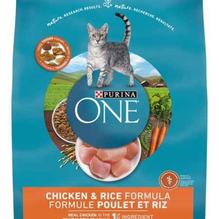 Purina One Chicken and Rice Adult Dry Cat Food, Made with Real Meat, Nutrient-rich, 1.59-kg