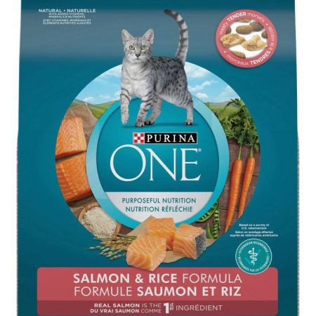 Purina One Salmon and Rice Adult Dry Cat Food/Kibble, Tasty & Nutrient-Rich, 1.59-kg