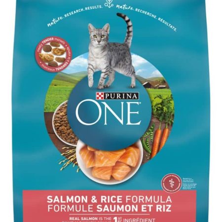 Purina One Salmon and Rice Adult Dry Cat Food/Kibble, Tasty & Nutrient-Rich, 1.59-kg