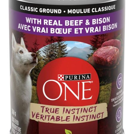 Purina One SmartBlend True Instinct Beef and Bison in Gravy Adult Wet Dog Food, Made with Real Meat, 368-g