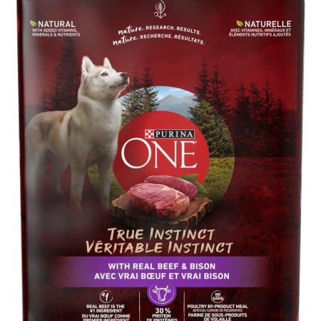 Purina One SmartBlend True Instinct Beef and Bison Adult Dog Food, High-Protein, 6.8-kg