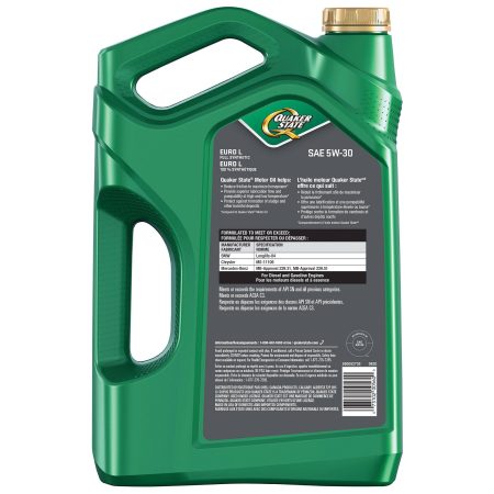 Quaker State Euro L 5W30 Synthetic Engine/Motor Oil, 5-L