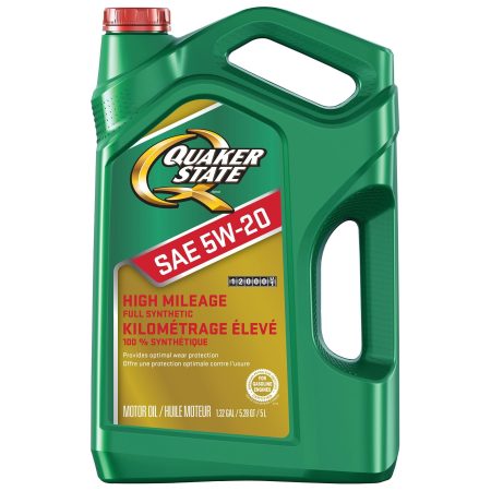 Quaker State High Mileage 5W20 Synthetic Engine/Motor Oil, 5-L