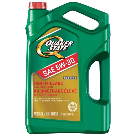 Quaker State High Mileage 5W30 Synthetic Engine/Motor Oil, 5-L