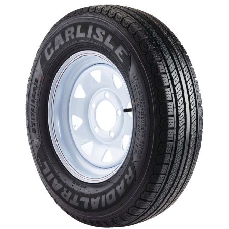 Carlisle Radial Trail HD 5-Bolt Trailer Tire Assembly, ST215/75R14-C