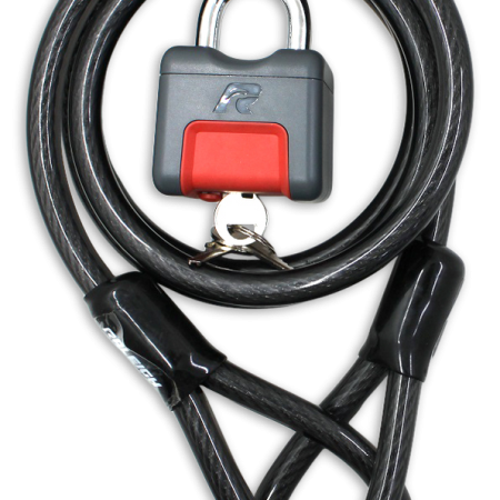 Raleigh Steel Bike Padlock w/3 Keys & Velcro, Grey, 12-mm x 6-ft