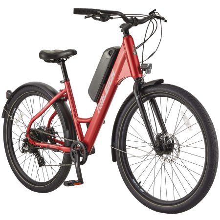 Raleigh Delta-E Adult Bike, 250 W Motor, Aluminum Frame, 27.5-in, Red