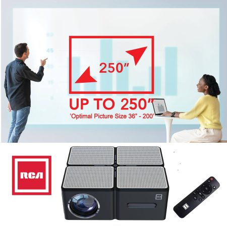 RCA 1080p Full HD Home Theater LED Projector, Black