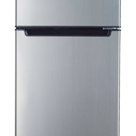 RCA  Refrigerator with Manual Defrost, Adjustable Thermostat & Reversible Door, Platinum Finish