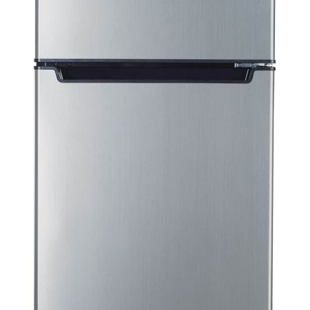 RCA  Refrigerator with Manual Defrost, Adjustable Thermostat & Reversible Door, Platinum Finish